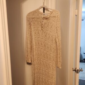 Zara Cream Knit Dress Lace